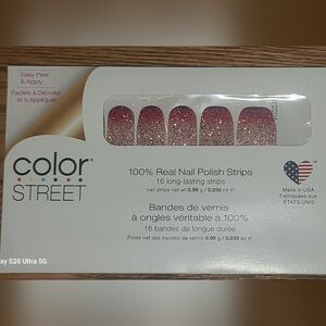 Color Street Pink Glitter Nail Polish Strips - Nuclear Fuchsian
